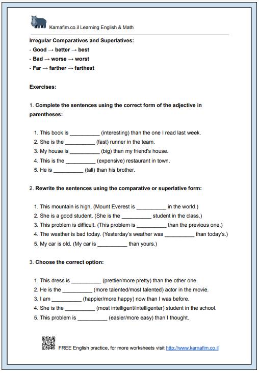 Mini Lesson 019 - Comparatives and Superlatives-p2