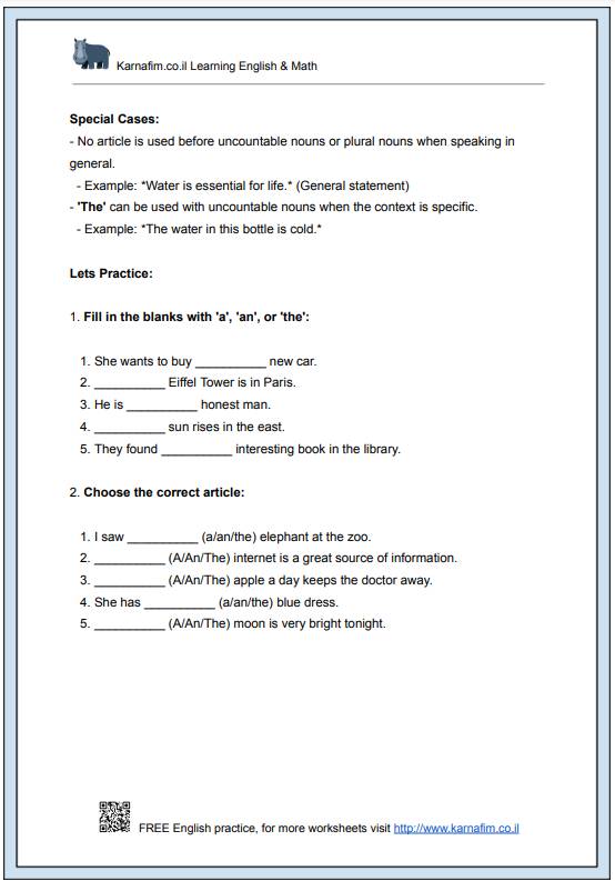 Mini Lesson 020 - The Use of Articles_ A, An, The-p2