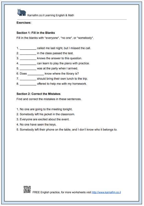 Mini Lesson 034 - Indefinite Pronouns_ Everyone, No One, Somebody-p2