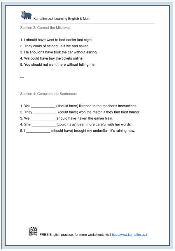 Mini Lesson 040 - The Use of 'Should Have' and 'Could Have'-p3