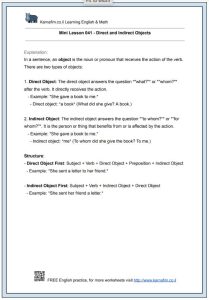Mini Lesson 041 – Direct and Indirect Objects