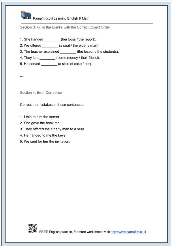 Mini Lesson 041 - Direct and Indirect Objects-p3