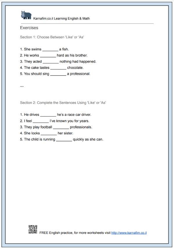 Mini Lesson 042 - Making Comparisons with 'Like' and 'As'-p2