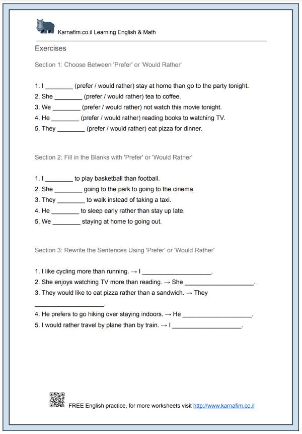 Mini Lesson 043 - Expressing Preferences with 'Prefer' and 'Would Rather'-p1