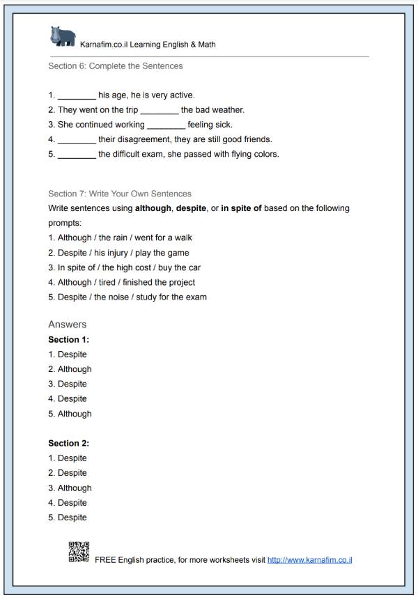 Mini Lesson 048 - Using Although, Despite, and In Spite Of-p4