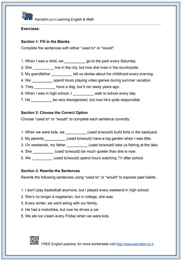 Mini Lesson 052 - The Use of 'Used To' vs. 'Would'-p2