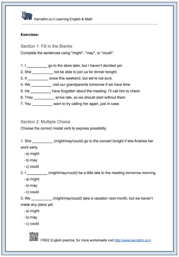 Mini Lesson 054 - Expressing Possibility with Might, May, Could-p2