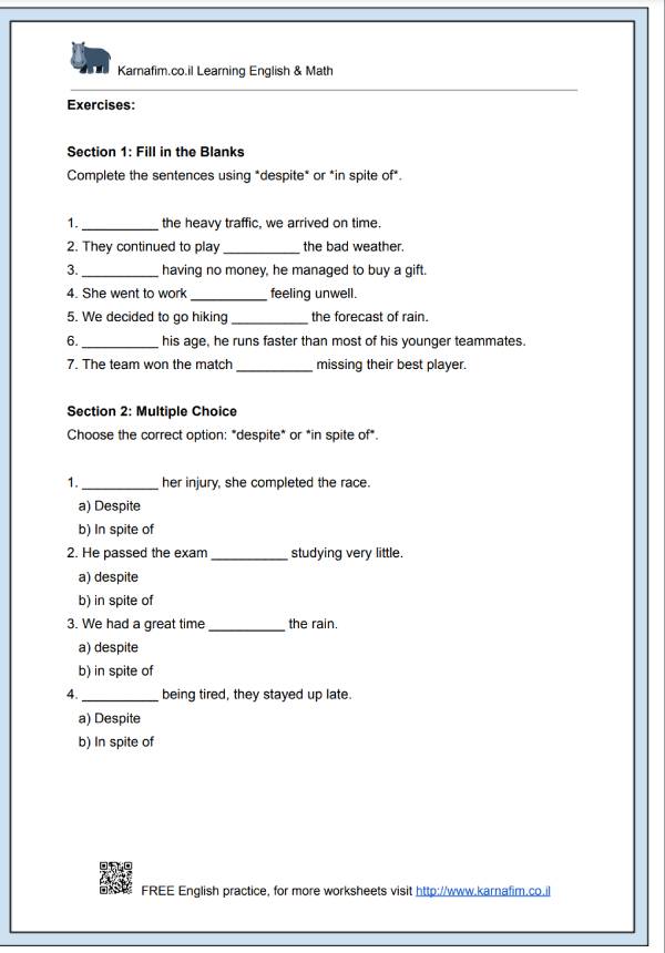 Mini Lesson 056 - Using 'Despite' and 'In Spite Of' Correctly-p2