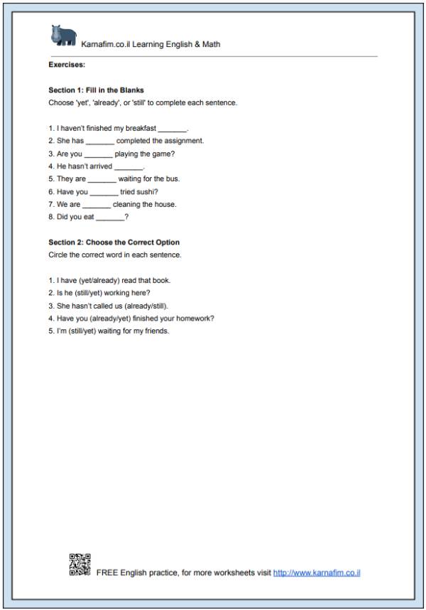 Mini Lesson 058 - Understanding 'Yet', 'Already', and 'Still'-p2