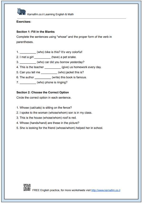 Mini Lesson 065 - The Use of 'Whose' in Questions and Clauses-p2