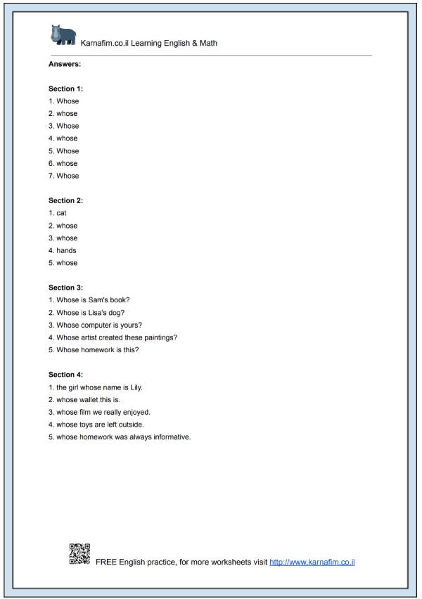 Mini Lesson 065 - The Use of 'Whose' in Questions and Clauses-p4