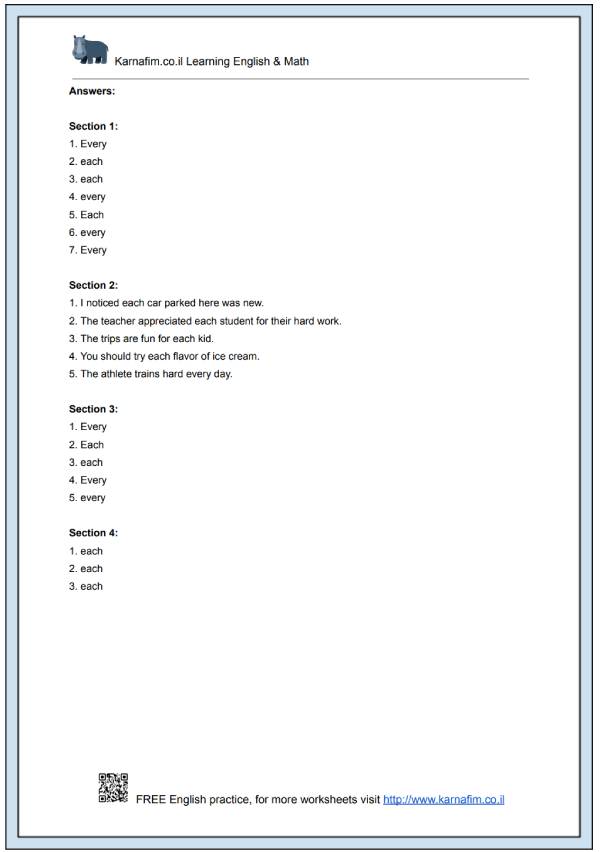 Mini Lesson 067 - The Difference Between 'Each' and 'Every'-p4