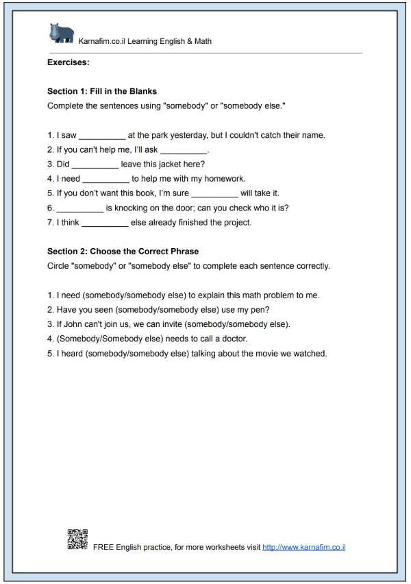 Mini Lesson 076 - The Difference Between 'Somebody' and 'Somebody Else'-p2