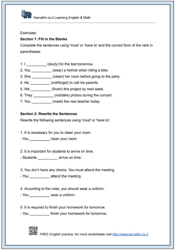 Mini Lesson 095 - Expressing Obligation with 'Have to' and 'Must'-p2