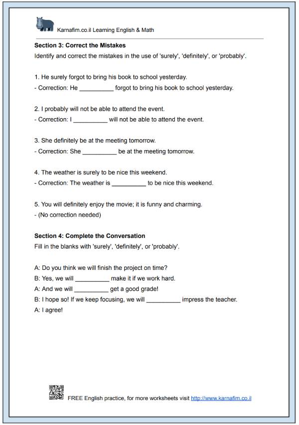 Mini Lesson 101 - Expressing Degrees of Certainty with 'Surely', 'Definitely', 'Probably'-p3