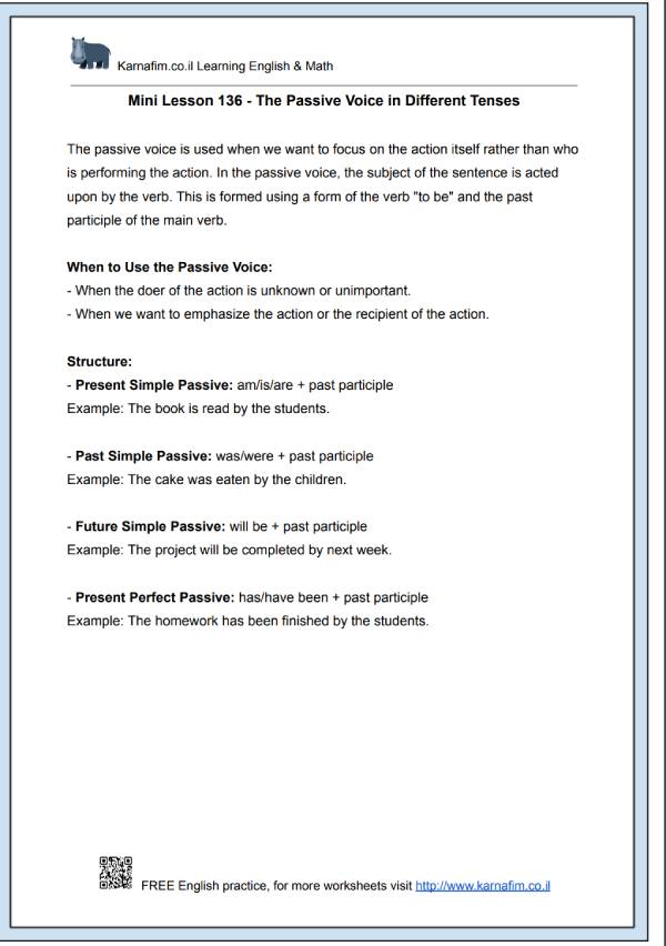 Mini Lesson 136 - The Passive Voice in Different Tenses-p1