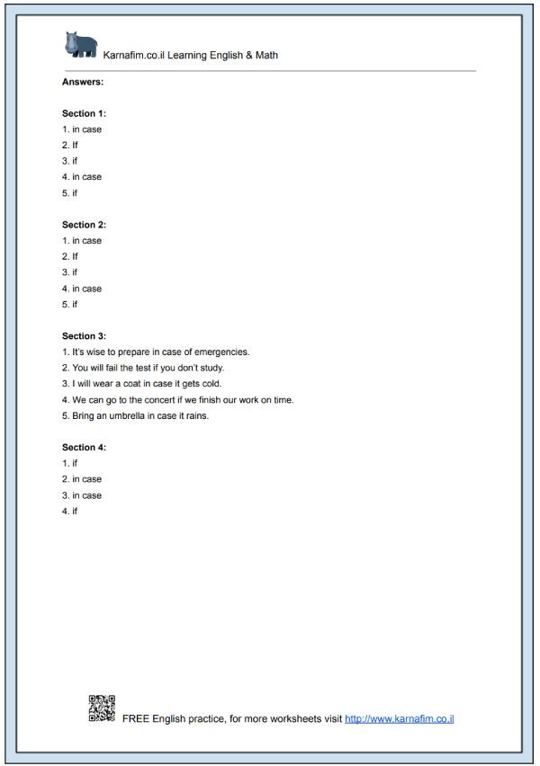 Mini Lesson 157 - The Use of 'In Case' and 'If' for Conditional Sentences-p4