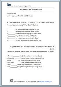 Present Simple Home Test #2