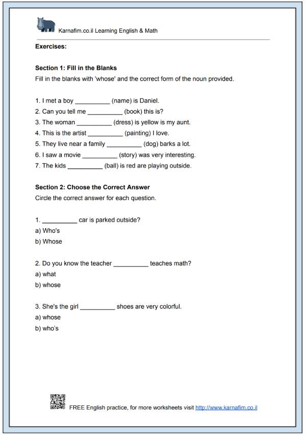 Mini Lesson 092 - The Use of 'Whose' in Possessive Clauses-p2