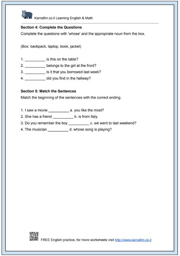 Mini Lesson 092 - The Use of 'Whose' in Possessive Clauses-p4