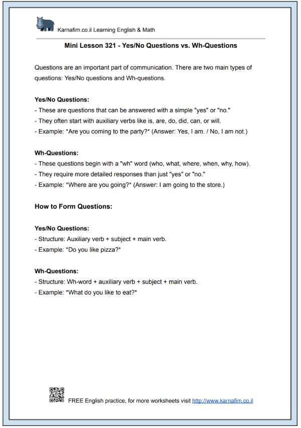 Mini Lesson 321 - Yes_No Questions vs. Wh-Questions-p1