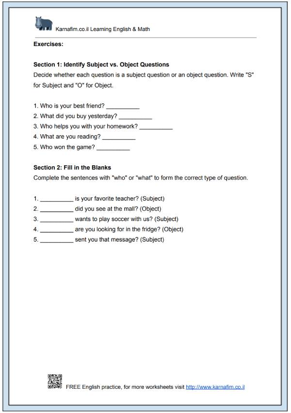 Mini Lesson 323 - Subject Questions vs. Object Questions-p2