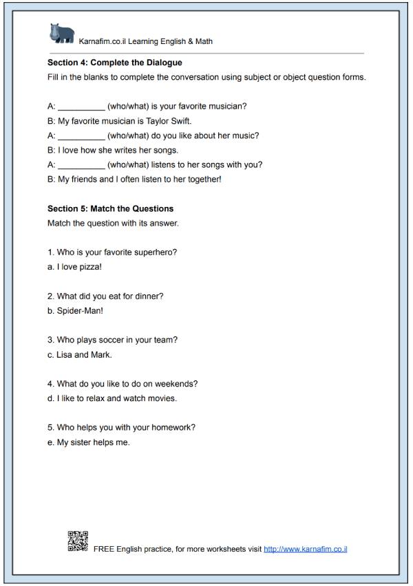 Mini Lesson 323 - Subject Questions vs. Object Questions-p4